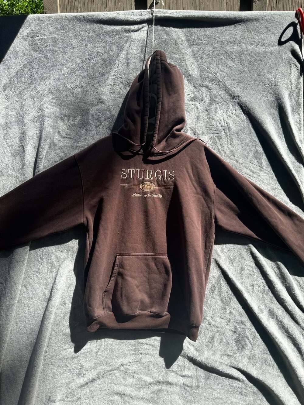 Kenpo Sturgis Motorcycle Rally Embroidered Brown Hoodie XXL